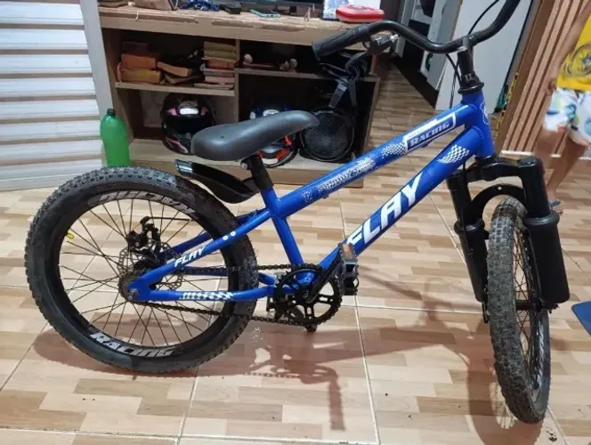 Bicicleta Aro 20 Mtb Infantil Criança 6, 7, 8 Anos Freio A Disco Suspensão Menino Flay