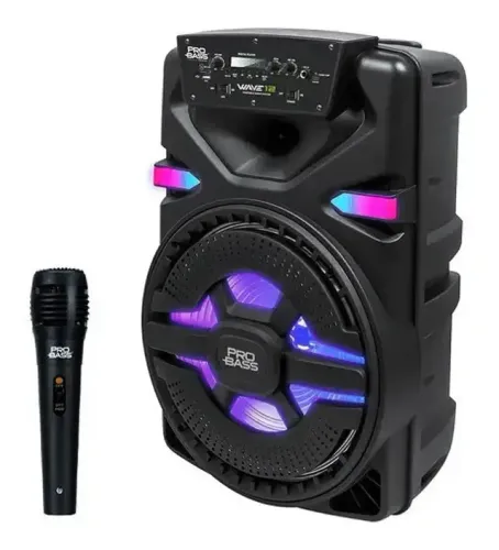 Caixa De Som Pro Bass Wave 12 Preto 400w Portátil