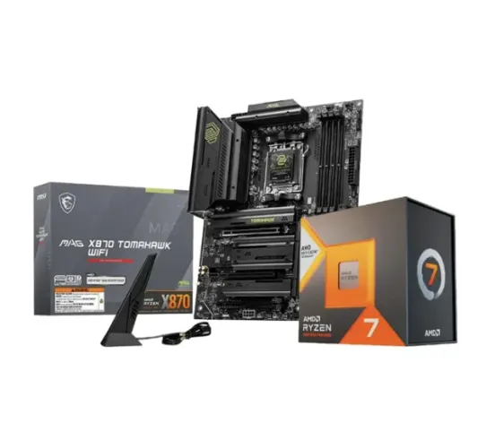 Kit Upgrade AMD Ryzen 7 7800X3D + Placa-Mãe MSI MAG X870 Tomahawk WiFi - Novos na caixa