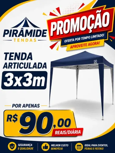Promoção! Aluguel tenda 3x3m articulada