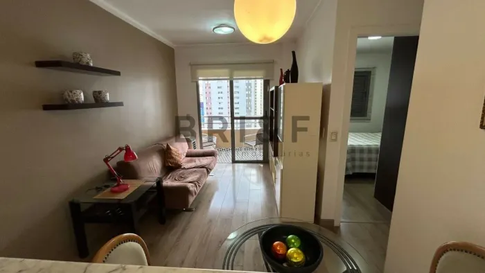 APARTAMENTO PARA ALUGAR MOBILIADO NO BROOKLIN 45M², 1 DORMITÓRIO, VARANDA, 1 VAGA