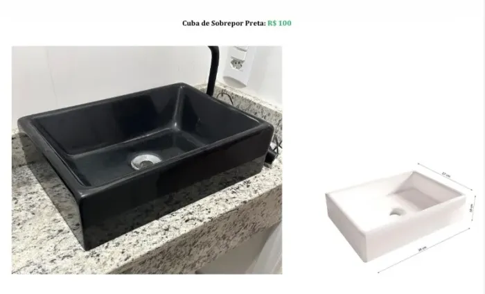 Cuba de sobrepor