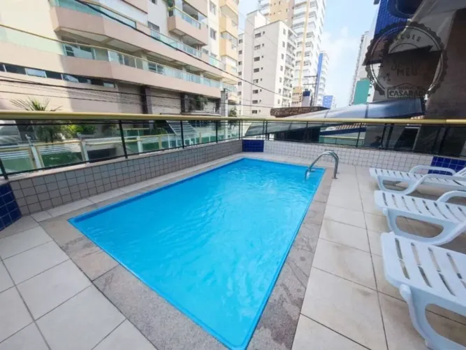 Apartamento vista Mar, 2 dormitórios, 1 suíte, Piscina, na Aviação - Praia Grande - SP