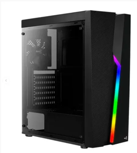 Gabinete Gamer AeroCool Bolt RGB Lateral Acrilico Preto, BOLT-A-BK-V1