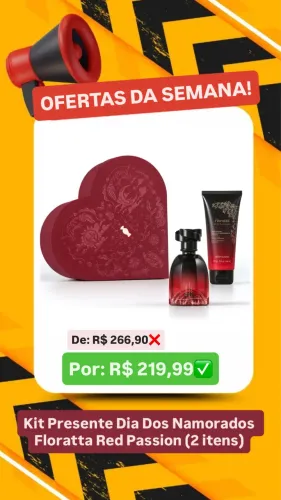 Kit presente dia dos namorados Florata red caixa de coração 