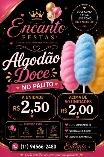 ALGODÃO DOCE NO PALITO