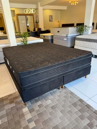 Cama box Queen BLACK SEMINOVA TOP - Entrego! 