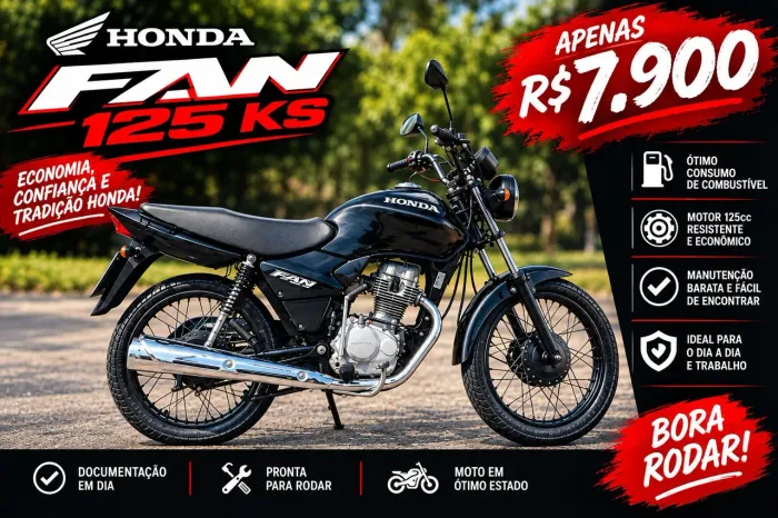 Honda Fan 125 KS 2008 - Conservada - R$ 7.900