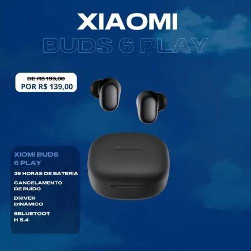 Fone Sem Fio Xiaomi Buds 6 Play
