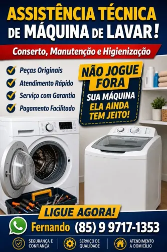 Conserto e higienização de máquina de lavar