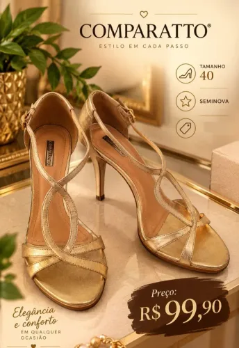 Sandália de salto (seminova) R$ 84,99