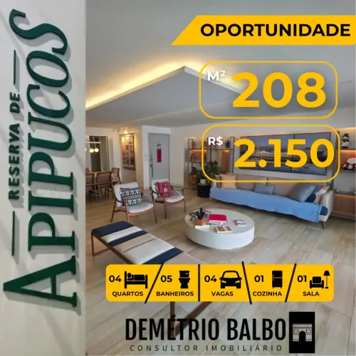Apartamento à venda no CONDOMÍNIO RESERVA DE APIPUCOS, RECIFE, Recife, PE