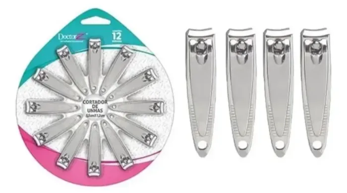 Cortador de Unhas Doctor Z Ponta Reta 5cm 12 unid R$ 29,99