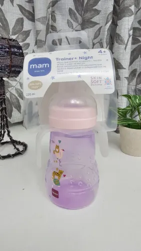 Copo De Transição Mam - Trainer - Brilha No Escuro - 220ml Rosa