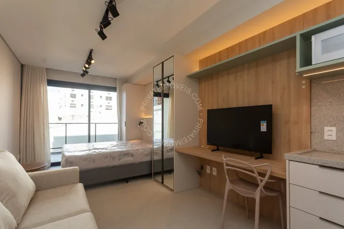 Apartamento Studio mobiliado para alugar no Bom Fim com 1 quarto
