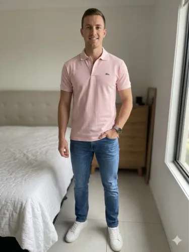 Camisa Polo Lacoste Original - Rosa Claro