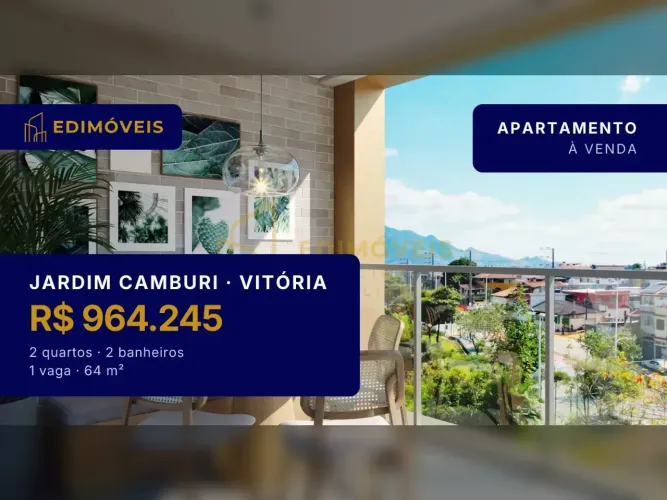Jardim Camburi| Apartamento 2 quartos em condomínio com piscina e lazer completo
