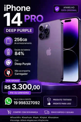 iPhone 14 pro 256 bateria 84%