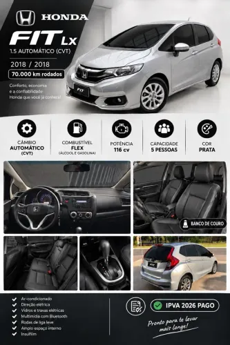 Honda Fit LX 1.5 Flexone 16V 5P Aut. 2018