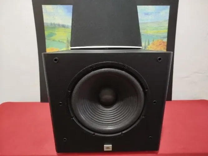Subwoofer JBL Arena Sub 100P. 10 pol, 200W. OBS: C/ DEFEITO NA FONTE. ESTUDO TROCA