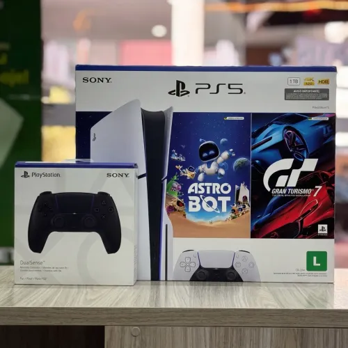 LOJA FÍSICA. PLAY 5 MÍDIA FÍSICA COM 2 JOGOS + 2 CONTROLES | RETIRADA IMEDIATA