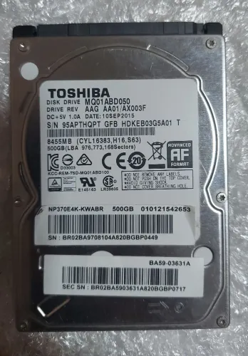 HD sata 2,5" 500gb Toshiba