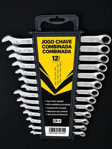 Jogo de Chaves Combinadas 12 Peças CR-V - 6 a 19mm