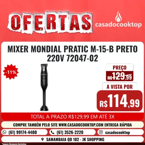 MIXER MONDIAL PRATIC M-15-B PRETO 220V 72047-02