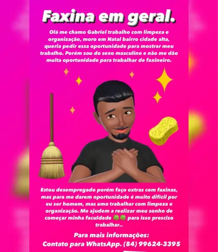 Faxina em geral e outros serviços