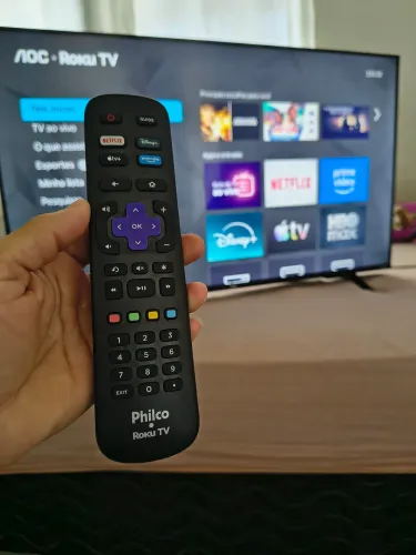 Tv smart 43 AOC Roku bordas fininha controle original zera