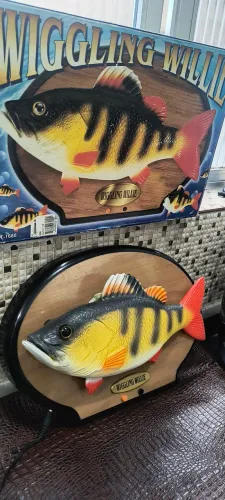 Peixe que se movimenta e canta,opera com pilas ou fonte ( acompanha o produto)