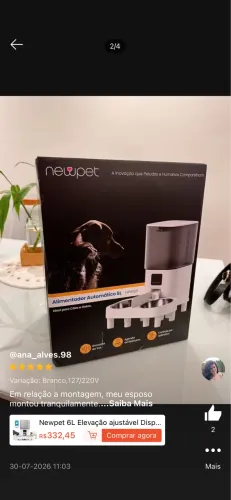 Comedouro elevado para pets automático