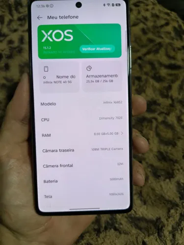 Celular infinix not 40 5g 