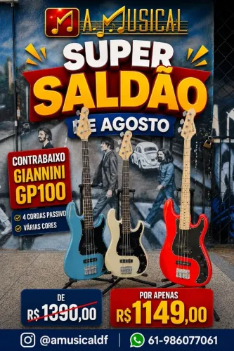 Contrabaixos Elétricos Giannini GP-100 MEGA SALDÃO