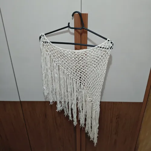 Saída de Praia de crochê com pérolas