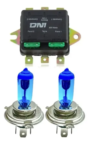 Par Lâmpadas H4 Super Branca Farol + 1 Rele Duplo - Produtos novo lacrado 