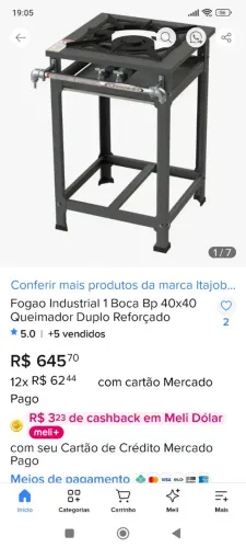 Vendo fogão industrial 1 boca perfeito com 2 anos de uso.muito barato p desocupar espaço.