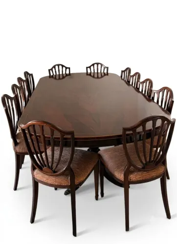 Mesa de Jantar em Jacarandá Maciço (2,80m) + 12 Cadeiras - Peça Única
