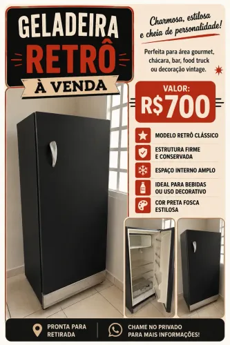 Geladeira retrô ótima 
