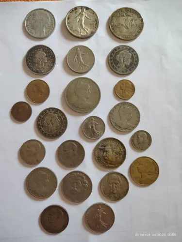 Moedas antigas lote com 23 boa para colecionadores