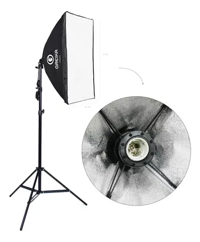 Kit Softbox Luz Continua Greika 50x70 Cm Para Lâmpada E27 - Bivolt