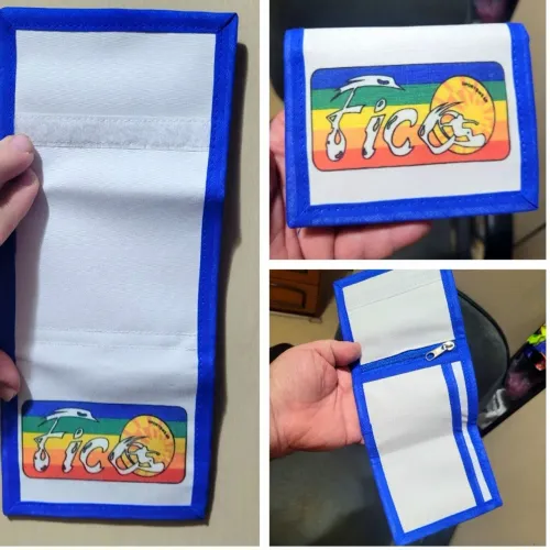 Carteira nova com velcro surffico Surf tema retrô vintage anos 80 e 90<br>