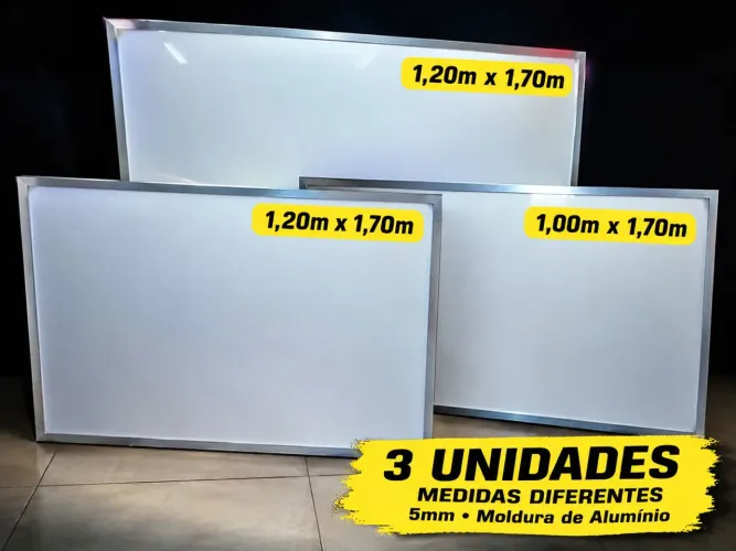 Placa tipo PVC, painel Luminoso /Backlight. Moldura em alumínio