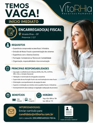 Encarregado(a) Fiscal - Escritório Contábil