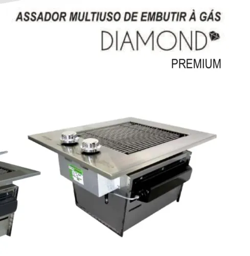 Churrasqueira Grill de Embutir a Gás GN Diamond Premium Titan