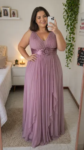 Vestido Longo Elegante Rosê - Tamanho G |  Sofisticado e Super Confortável ?