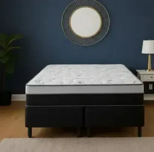 Conjunto Base com Colchão Queen de Molas Ensacadas Prime Light