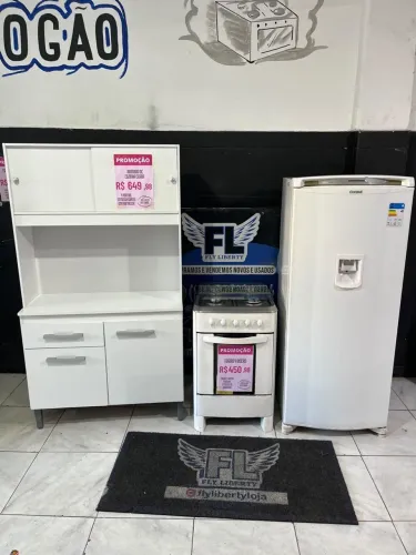 GELADEIRA CÔNSUL FROST FREE 330 LITROS FOGÃO 4 BOCAS MANUAL ARMÁRIO DE COZINHA