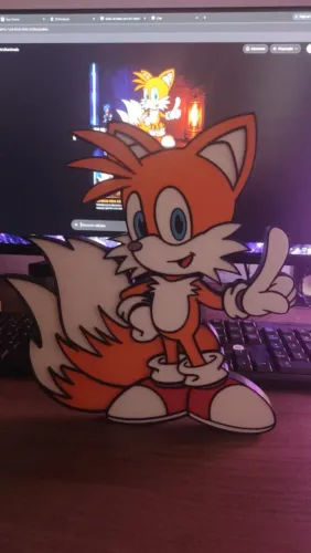Quadro Tails amigo do sonic impressão 3D