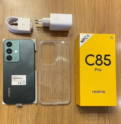 Realme C85 Pro, NFC, 256/8GB RAM, cores: verde e roxo, IP69K, 7.000 mAh, LACRADO.